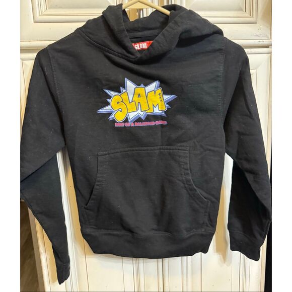 Slam Goods Unisex Bucket For Breakfast Graphic Pullover Hoodie Black Small - Picture 7 of 9